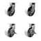 Service Caster 8'' Heavy Duty Semi Steel Cast Iron Wheel Swivel Caster Set with 2 Brakes, 4PK CRAN-SCC-KP92S830-SSR-2-SLB-2 - alternate 1